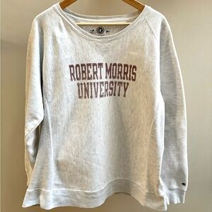 Robert Morris University vintage Y2K heather grey reverse weave crewneck FITS L